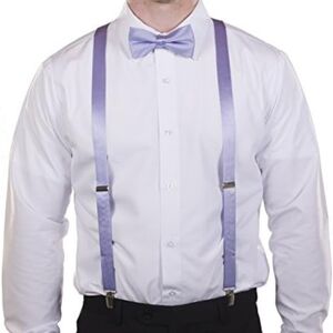 Classic Lavender Suspenders Adjustable Clip On Unisex One Size